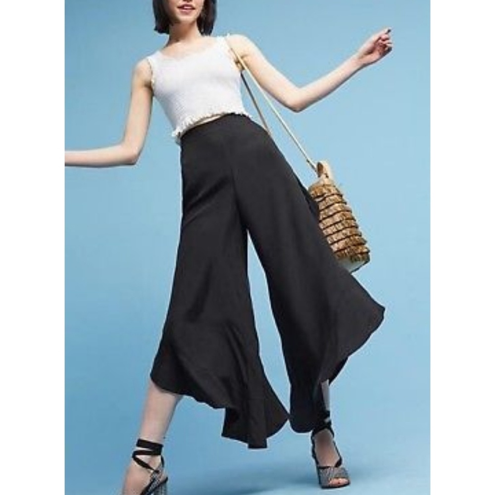 Anthropologie Antilles Black Ruffled Pants by Elev
